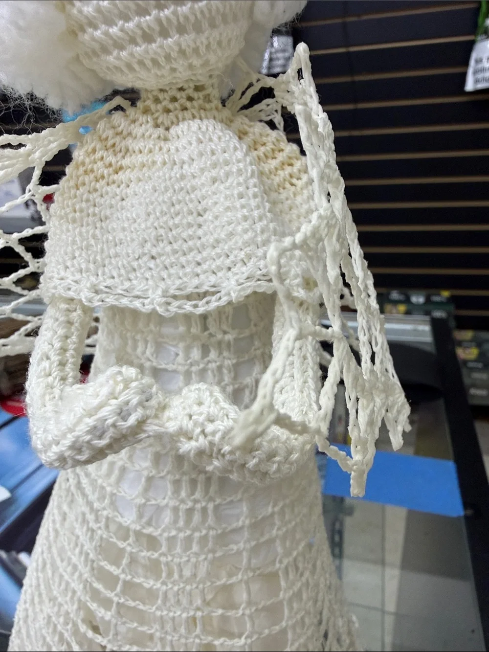 Handcrafted Cream Crochet Angel Figurine - Delicate Home Accent vintage tree top